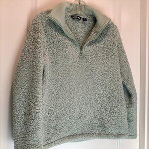 Land's End  Sherpa Fleece Pullover, Seafoam Green, size x-small